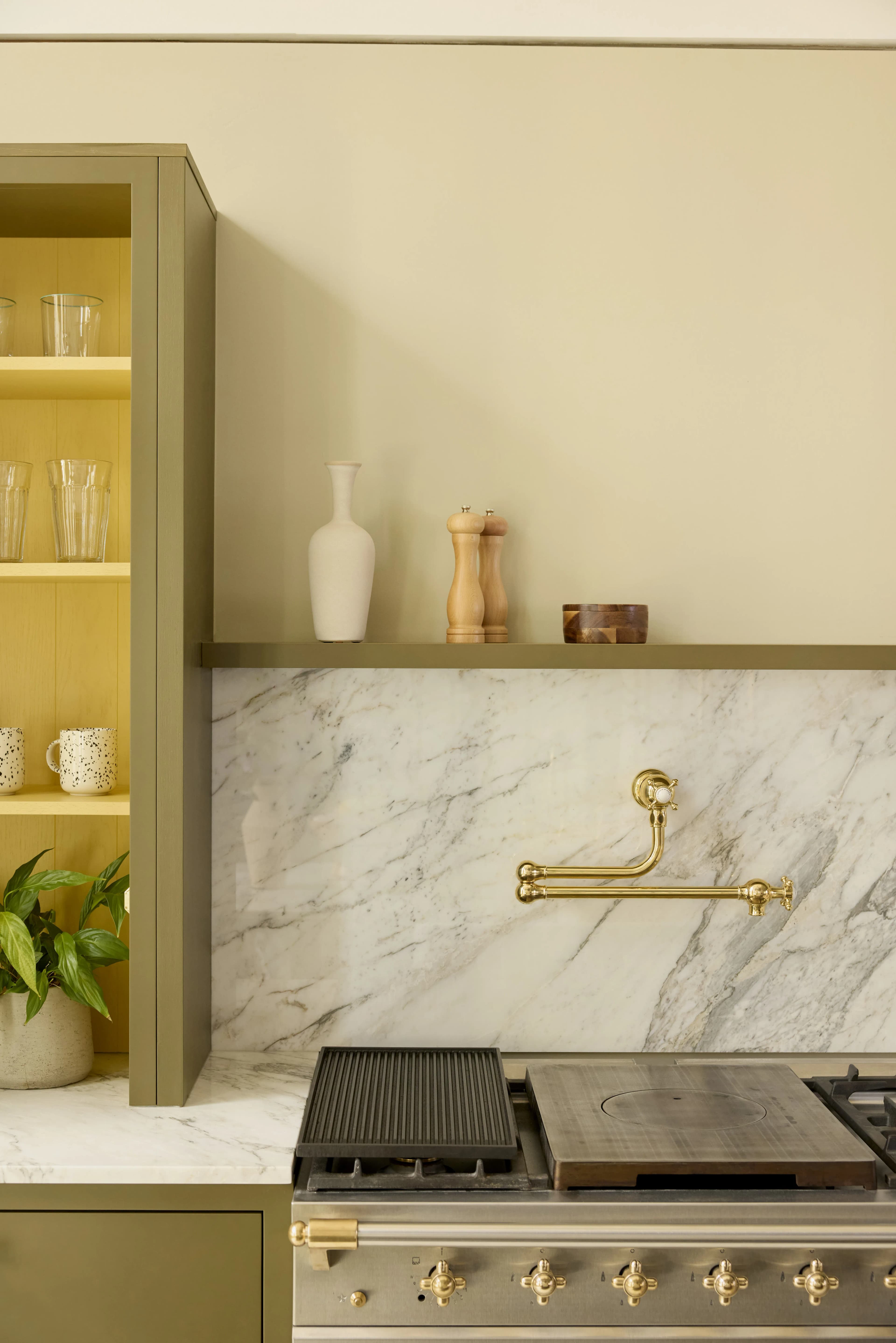 Beams showroom green & marble
